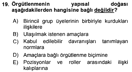 Medya Sosyolojisi 2016-2017 Ara Sınav - 19. soru
