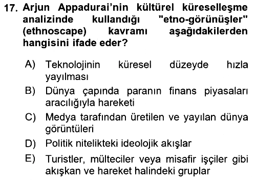 Medya Sosyolojisi 2024-2025 Ara Sınav - 17. soru