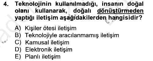 Medya Sosyolojisi 2012-2013 Dönem Sonu Sınavı - 4. soru