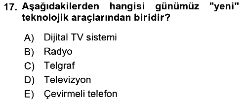 Medya Sosyolojisi 2015-2016 Dönem Sonu Sınavı - 17. soru