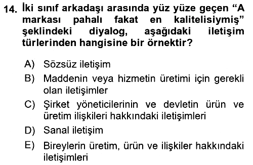 Medya Sosyolojisi 2017-2018 Dönem Sonu Sınavı - 14. soru