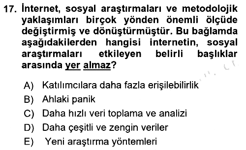 Medya Sosyolojisi 2024-2025 Dönem Sonu Sınavı - 17. soru