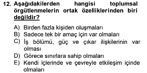 Medya Sosyolojisi 2013-2014 Tek Ders Sınavı - 12. soru