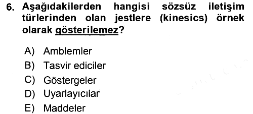 Medya Sosyolojisi 2015-2016 Tek Ders Sınavı - 6. soru