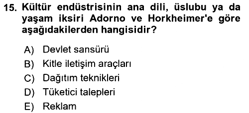 Modern Sosyoloji 2018-2019 3 Ders Sınavı - 15. soru