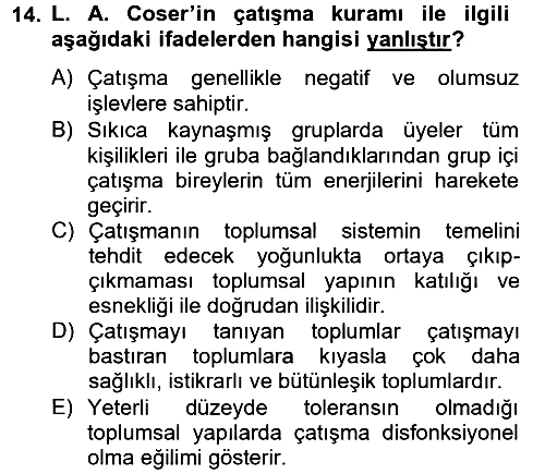 Modern Sosyoloji 2012-2013 Ara Sınav - 14. soru