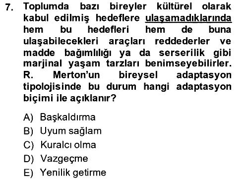 Modern Sosyoloji 2013-2014 Ara Sınav - 7. soru