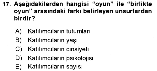 Modern Sosyoloji 2016-2017 Ara Sınav - 17. soru