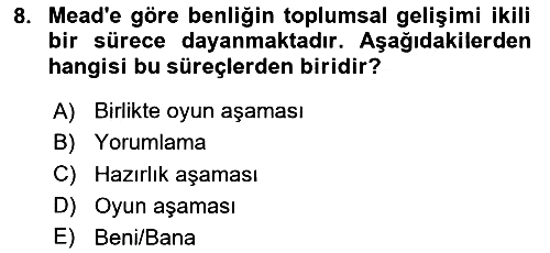 Modern Sosyoloji 2024-2025 Ara Sınav - 8. soru