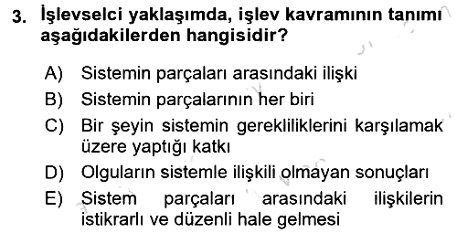 Modern Sosyoloji 2016-2017 Dönem Sonu Sınavı - 3. soru