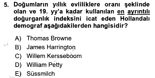 Nüfus Ve Toplum 2021-2022 Dönem Sonu Sınavı - 5. soru