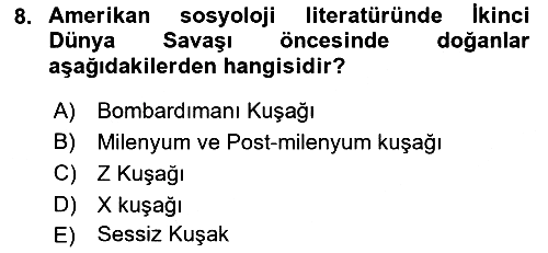 Nüfus Ve Toplum 2021-2022 Dönem Sonu Sınavı - 8. soru
