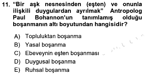 Nüfus Ve Toplum 2023-2024 Dönem Sonu Sınavı - 11. soru