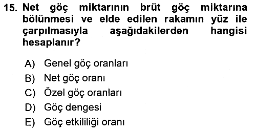 Nüfus Ve Toplum 2025-2026 Dönem Sonu Sınavı - 15. soru