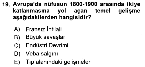 Nüfus Ve Toplum 2025-2026 Dönem Sonu Sınavı - 19. soru