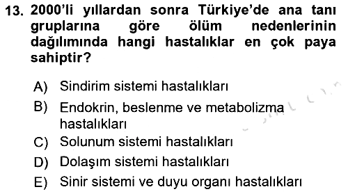 Nüfus Ve Toplum 2021-2022 Yaz Okulu Sınavı - 13. soru