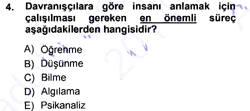 Psikoloji 2014-2015 Ara Sınav - 4. soru