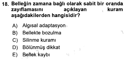 Psikoloji 2022-2023 Ara Sınav - 18. soru