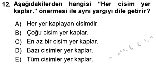 Sembolik Mantık 2016-2017 3 Ders Sınavı - 12. soru