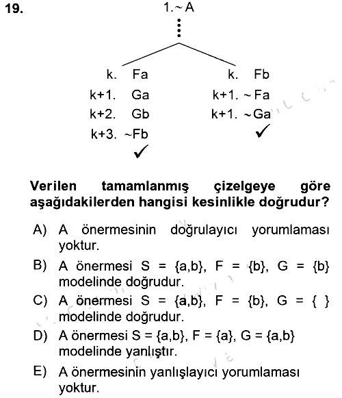 Sembolik Mantık 2015-2016 Dönem Sonu Sınavı - 19. soru