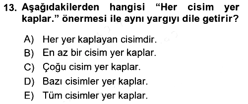 Sembolik Mantık 2018-2019 Dönem Sonu Sınavı - 13. soru