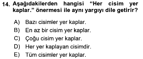 Sembolik Mantık 2015-2016 Tek Ders Sınavı - 14. soru
