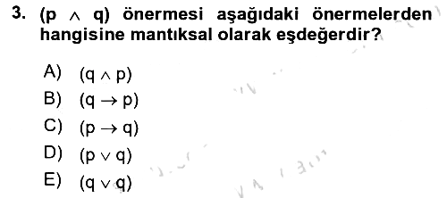 Sembolik Mantık 2024-2025 Yaz Okulu Sınavı - 3. soru