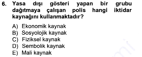 Siyaset Bilimi 2013-2014 Ara Sınav - 6. soru