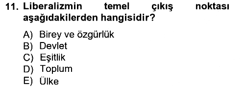 Siyaset Bilimi 2013-2014 Ara Sınav - 11. soru