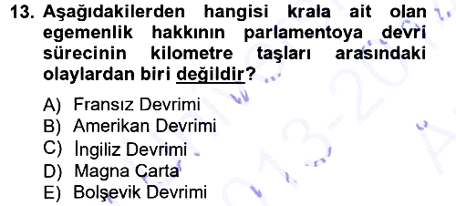 Siyaset Bilimi 2013-2014 Ara Sınav - 13. soru