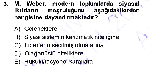 Siyaset Bilimi 2014-2015 Ara Sınav - 3. soru