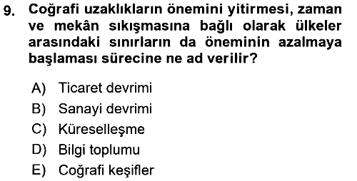 Siyaset Bilimi 2015-2016 Ara Sınav - 9. soru