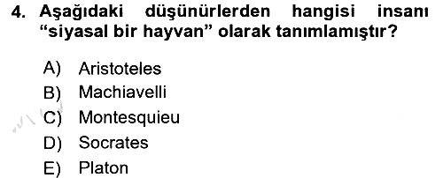 Siyaset Bilimi 2016-2017 Ara Sınav - 4. soru