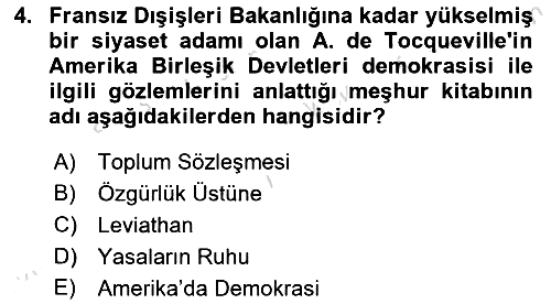 Siyaset Bilimi 2024-2025 Ara Sınav - 4. soru