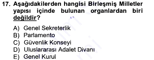Siyaset Bilimi 2012-2013 Dönem Sonu Sınavı - 17. soru
