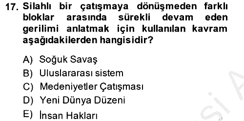 Siyaset Bilimi 2014-2015 Dönem Sonu Sınavı - 17. soru