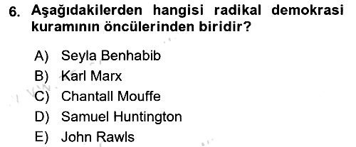 Siyaset Bilimi 2023-2024 Dönem Sonu Sınavı - 6. soru