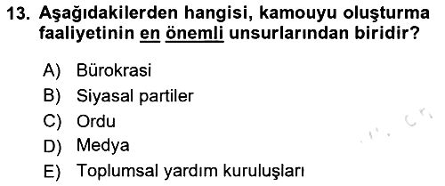 Siyaset Bilimi 2025-2026 Dönem Sonu Sınavı - 13. soru