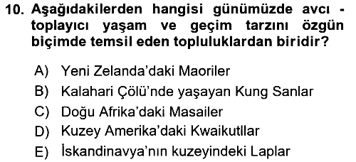 Sosyal Antropoloji 2016-2017 3 Ders Sınavı - 10. soru