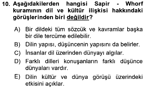 Sosyal Antropoloji 2017-2018 3 Ders Sınavı - 10. soru
