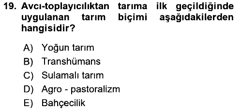 Sosyal Antropoloji 2017-2018 3 Ders Sınavı - 19. soru