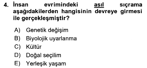 Sosyal Antropoloji 2018-2019 3 Ders Sınavı - 4. soru