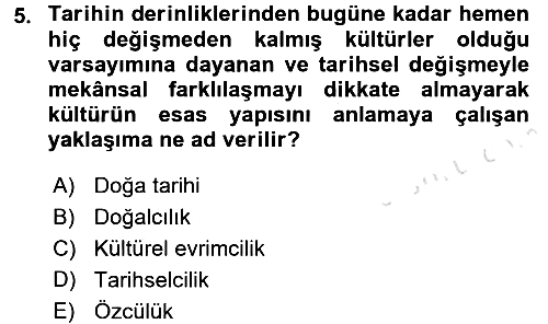 Sosyal Antropoloji 2018-2019 3 Ders Sınavı - 5. soru