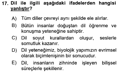 Sosyal Antropoloji 2018-2019 3 Ders Sınavı - 17. soru
