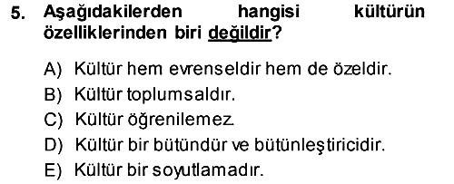 Sosyal Antropoloji 2013-2014 Ara Sınav - 5. soru