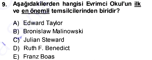 Sosyal Antropoloji 2014-2015 Ara Sınav - 9. soru