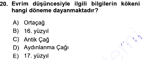 Sosyal Antropoloji 2015-2016 Ara Sınav - 20. soru