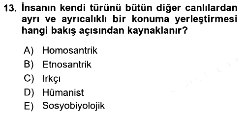 Sosyal Antropoloji 2018-2019 Ara Sınav - 13. soru