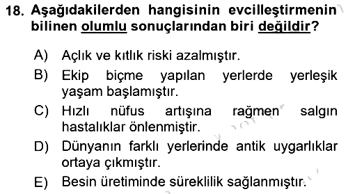 Sosyal Antropoloji 2024-2025 Ara Sınav - 18. soru