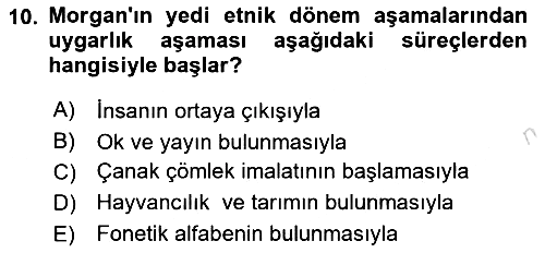 Sosyal Antropoloji 2025-2026 Ara Sınav - 10. soru